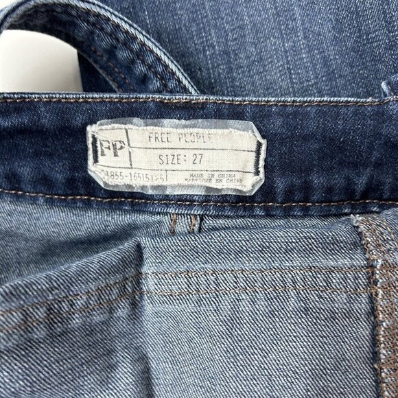 Free People Denim Overalls Womens Size 27 Slim Ankle - Picture 4 of 10